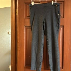 Anne Klein Black Pants With White Lines-Size 10